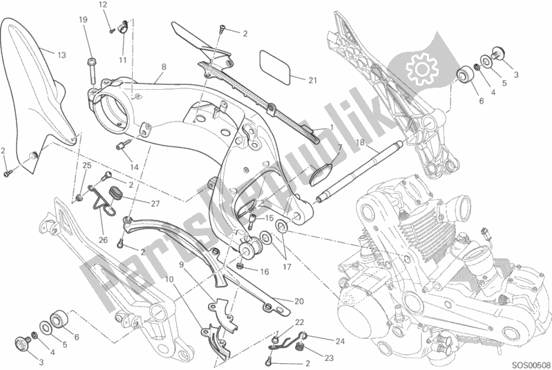 Wszystkie części do Rami? Wahad? Owe Ducati Monster 796 ABS Thailand 2014